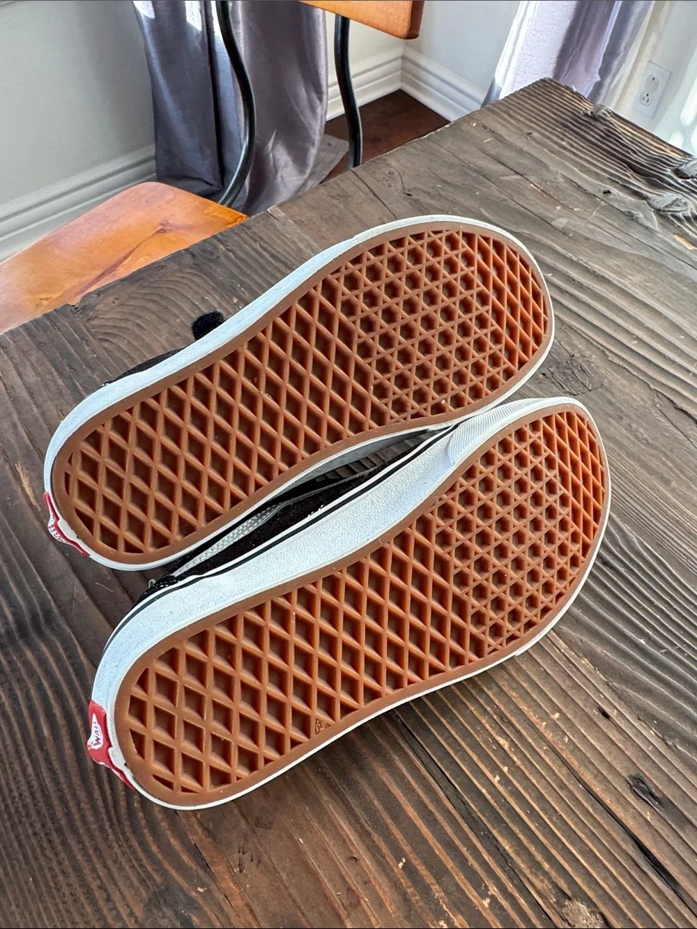 Vans Black & White Velcro Skate Sneakers - Picture 2 of 3
